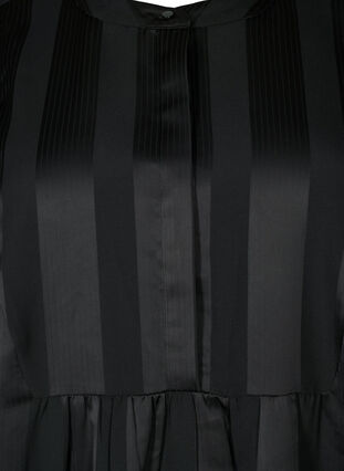 Raidallinen A-linjainen mekko, jossa on 1/2 -hihat, Black, Packshot image number 2