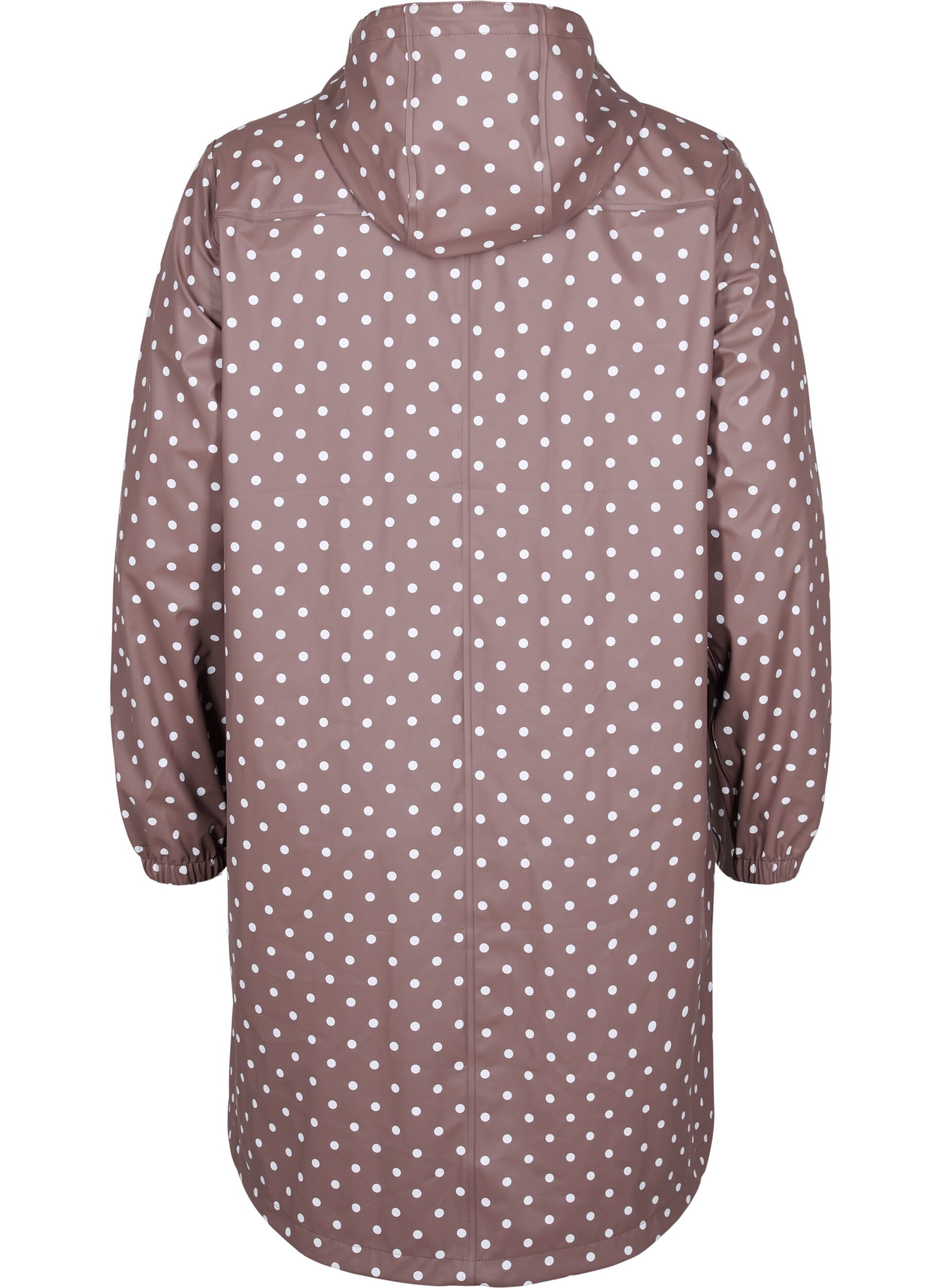 Zizzi Pilkullinen sadetakki hupulla, Iron W/White dot, Packshot image number 1