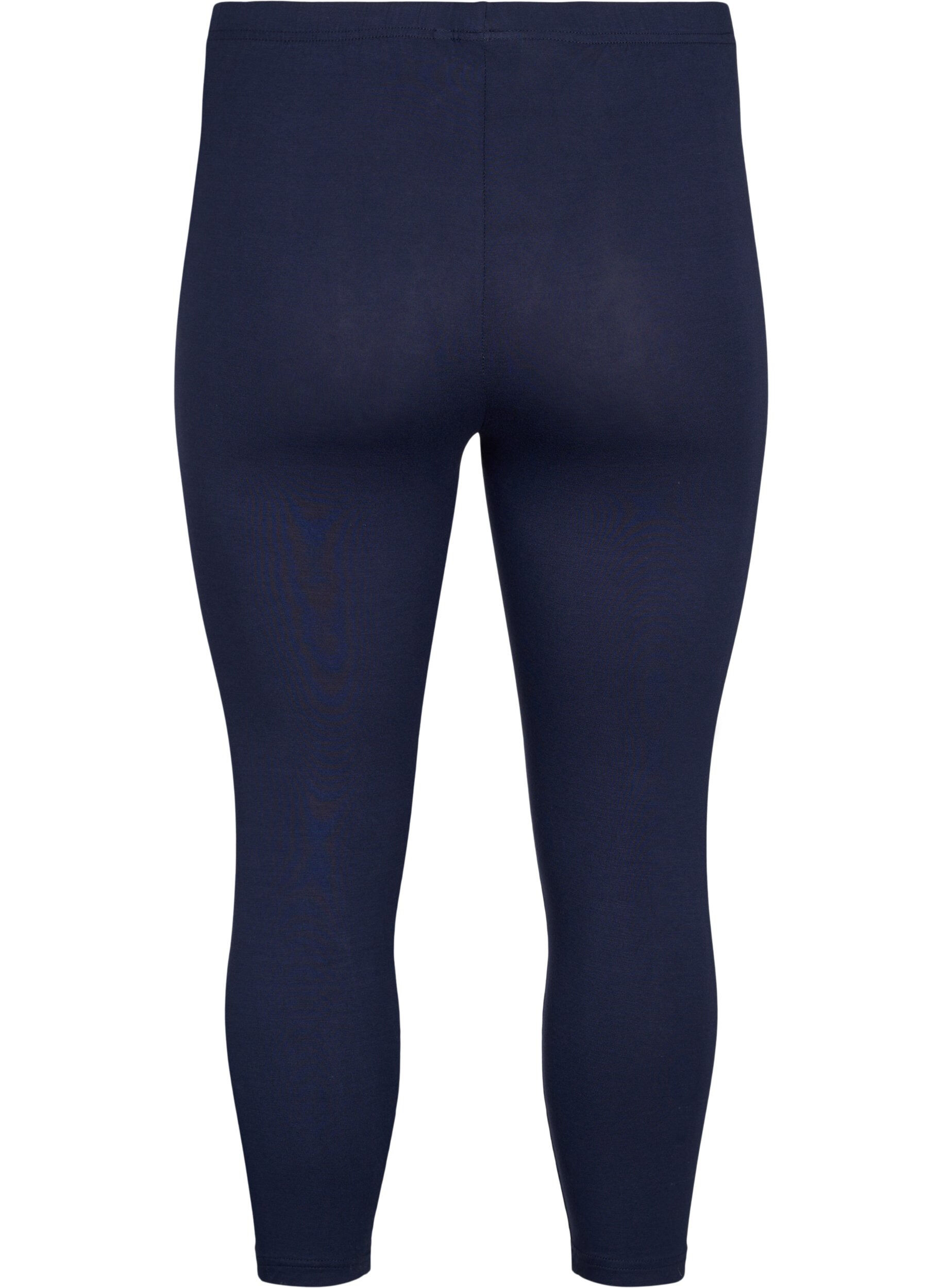 Zizzi3/4-pituiset viskoosileggingsit, Sininen, Packshot image number 1