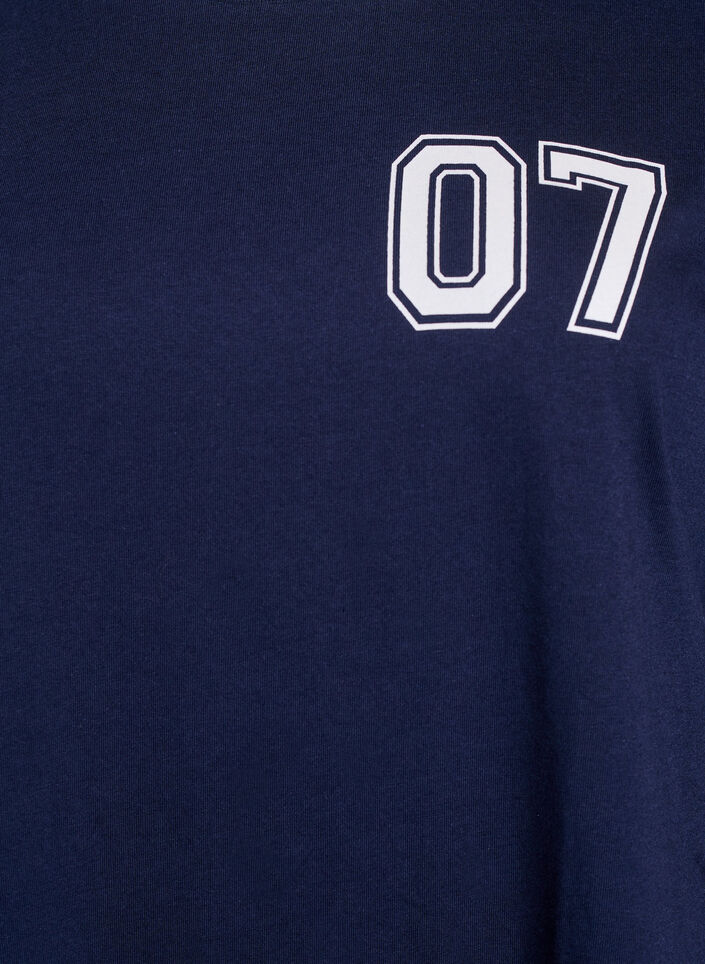 Lyhyt T-paitamekko sporttisilla yksityiskohdilla, Sininen, Packshot image number 2