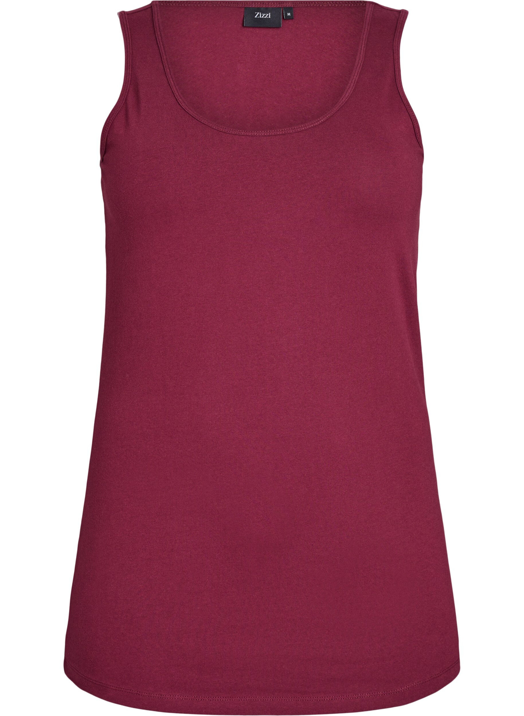 ZizziYksiv&auml;rinen perus paita puuvillasta, Tumma Bordeaux, Packshot image number 0