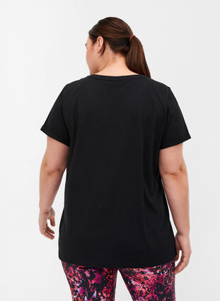 Puuvillainen t-paita treeniin painatuksella, Black Red Splash, Model image number 1