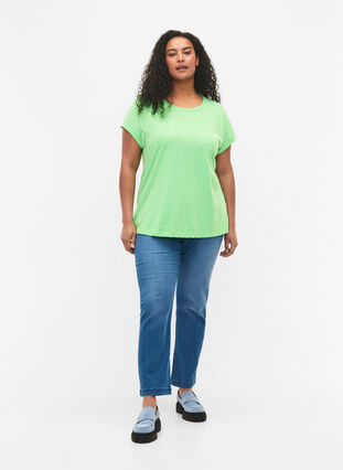 Neonvärinen t-paita puuvillasta, Neon Green, Model image number 2