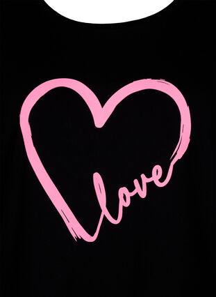 Puuvillainen T-paita painatuksella, Black W. Heart L., Packshot image number 2
