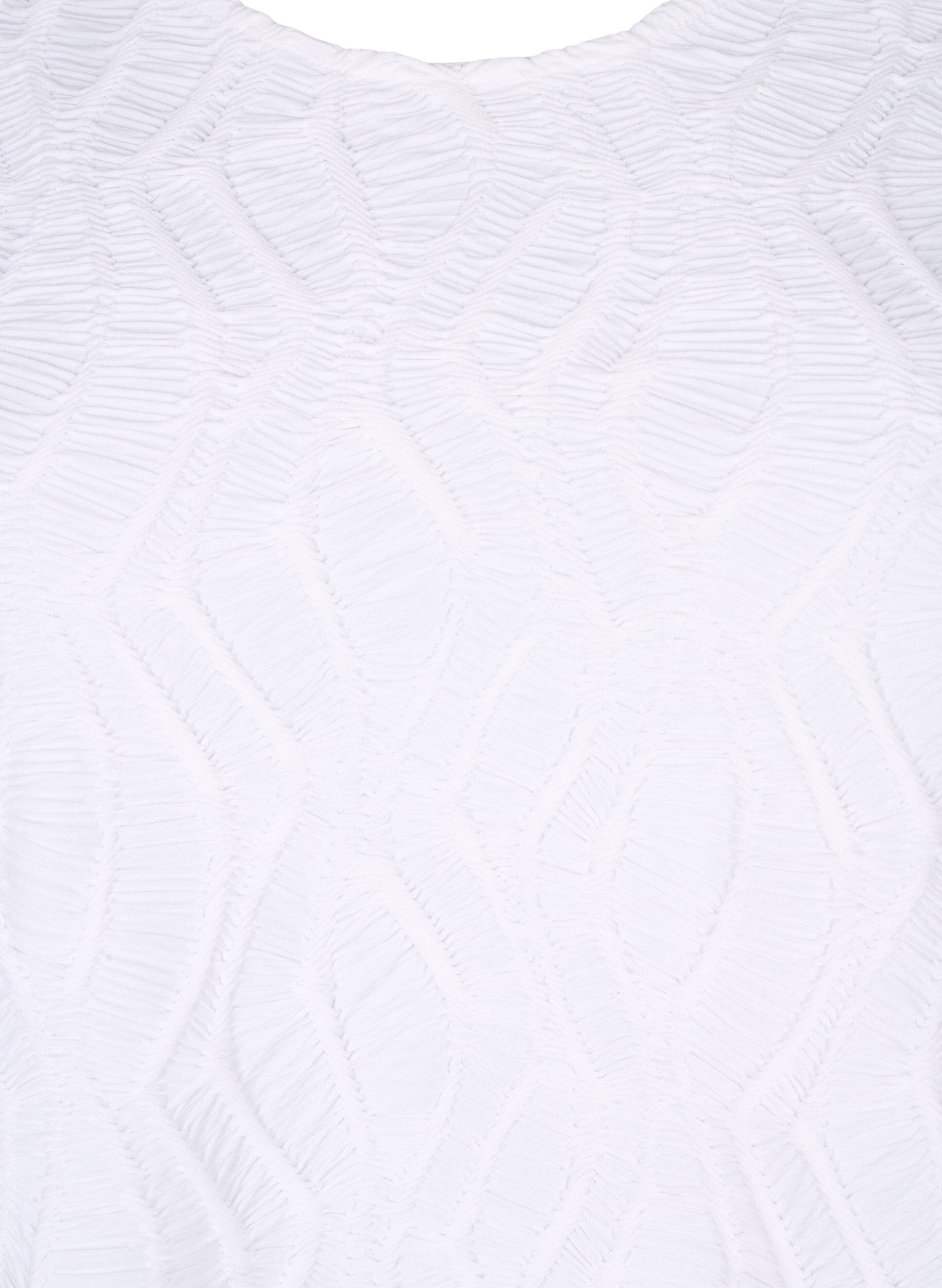 Zizzi Lyhythihainen teksturoitu pusero, Bright White, Packshot image number 2