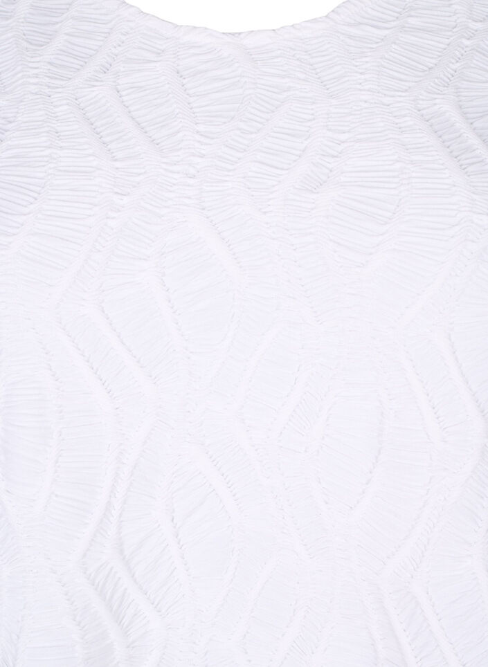 Lyhythihainen teksturoitu pusero, Bright White, Packshot image number 2