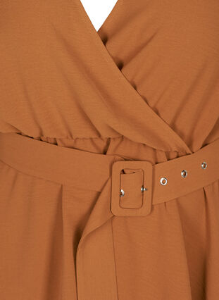 Kiedottava pusero puhvihihoilla, Leather Brown, Packshot image number 2
