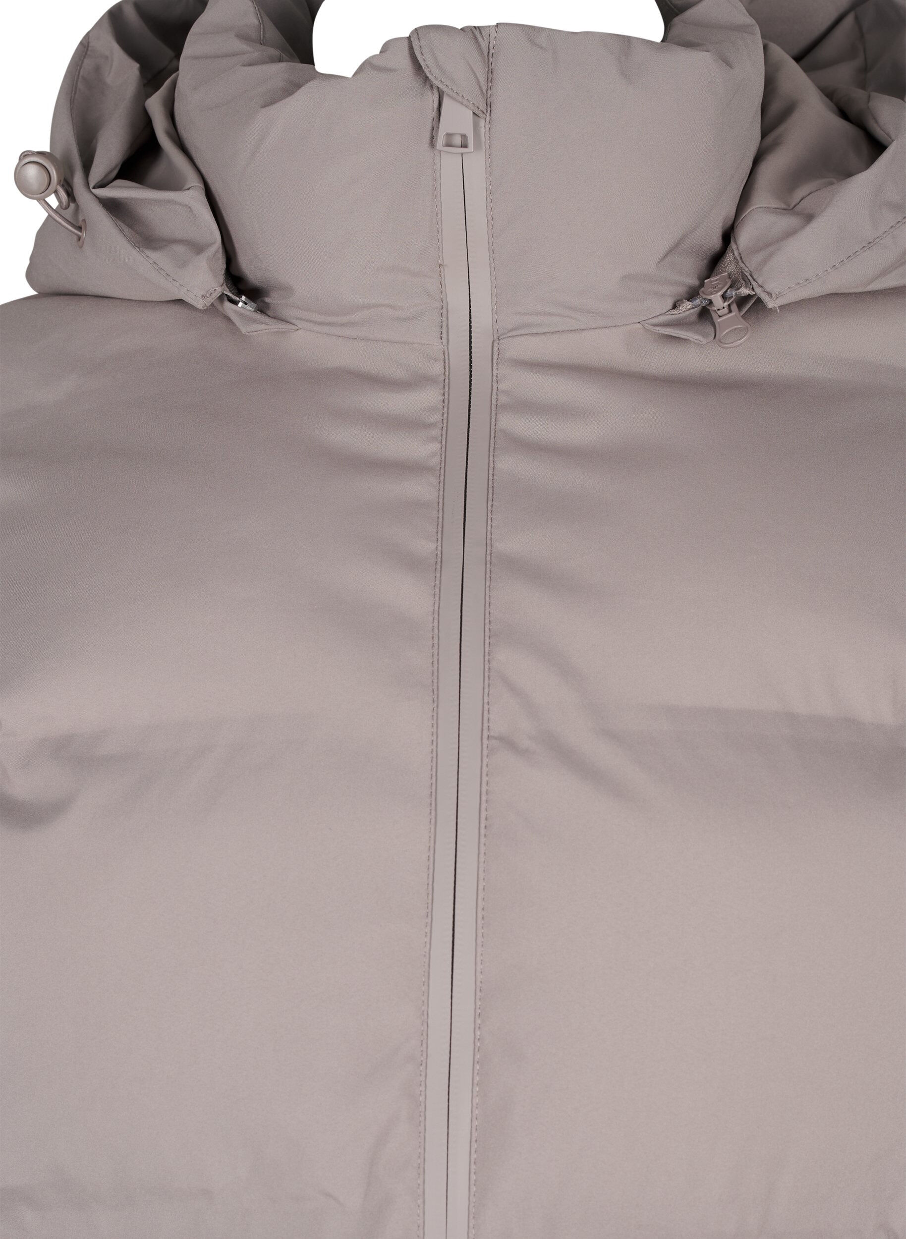 Zizzi Lyhyt toppatakki hupulla, Beige, Packshot image number 2