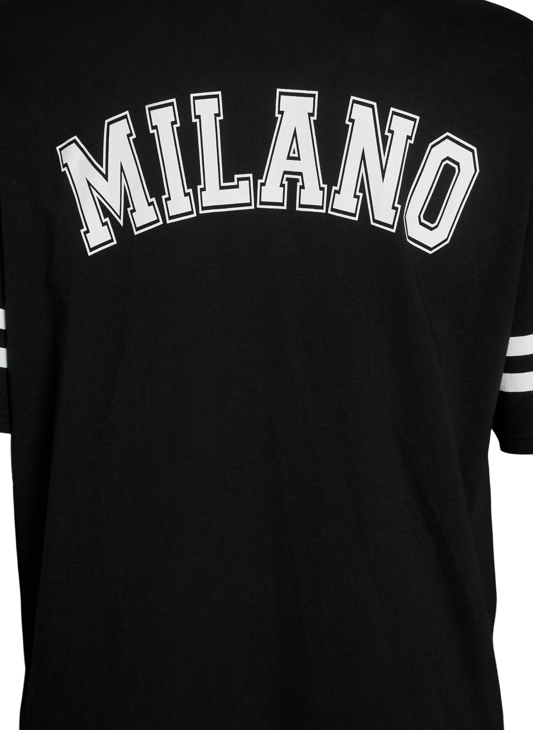 Zizzi Lyhyt T-paitamekko sporttisilla yksityiskohdilla, Musta, Packshot image number 3