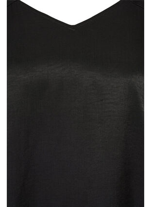 A-mallinen pusero v-aukolla ja 3/4-hihoilla , Black, Packshot image number 2