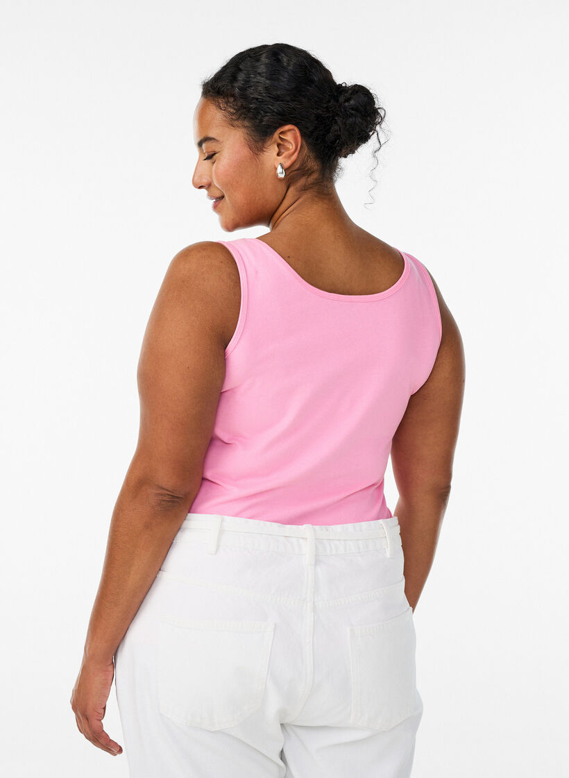 Yksiv&auml;rinen perus paita puuvillasta, Vaaleanpunainen, Model image number 2
