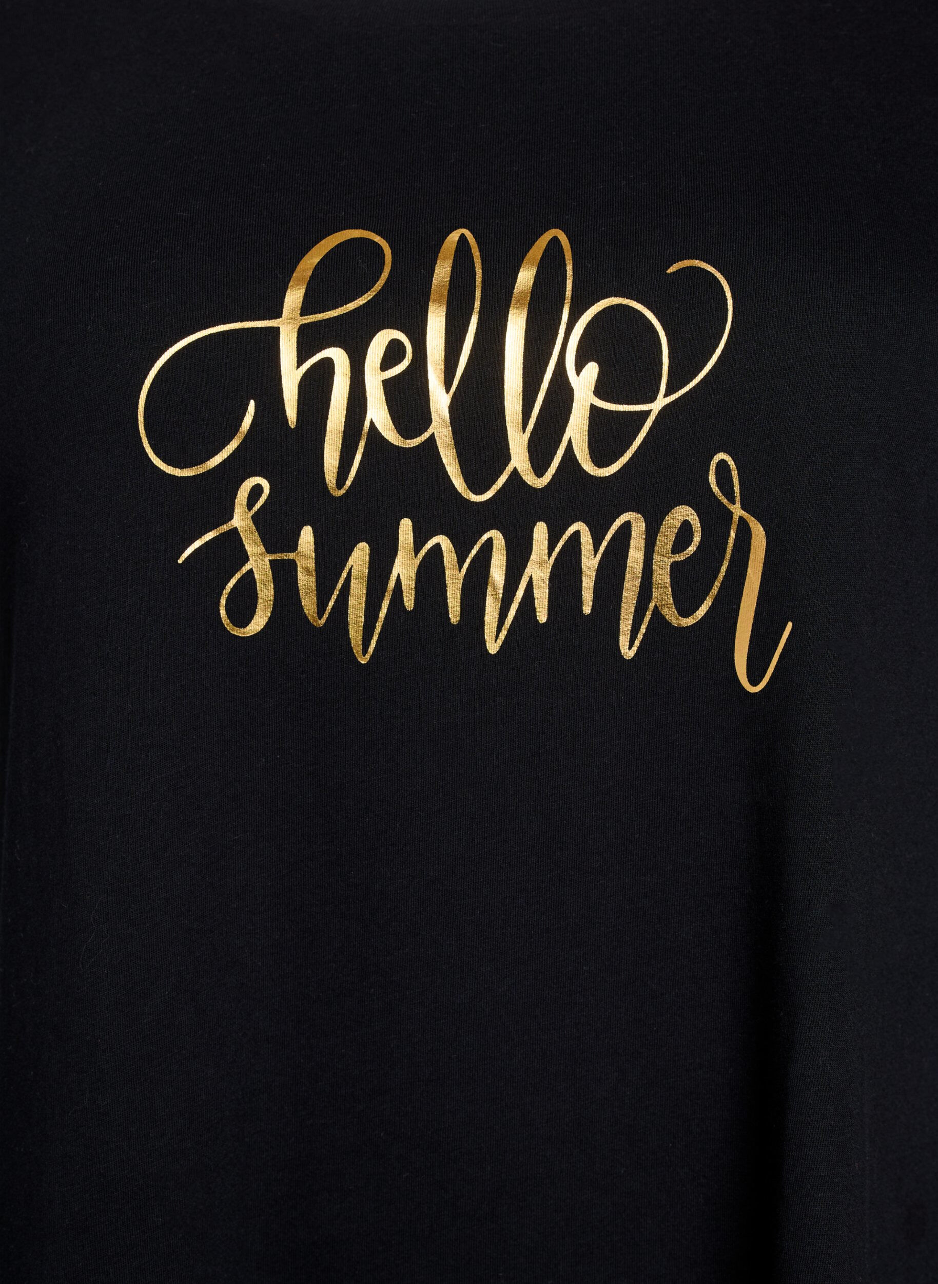 Zizzi T-paita py&ouml;re&auml;ll&auml; p&auml;&auml;ntiell&auml; ja A-linjaisella mallilla, Musta, Packshot image number 2