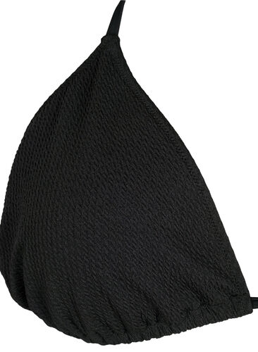 Bikiniyläosa krepatulla teksuurilla, Black, Packshot image number 2