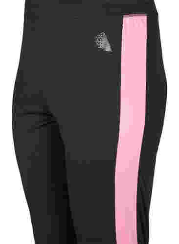 Kerrastohousut kontrastiraidoilla, Black w. Sea Pink, Packshot image number 2