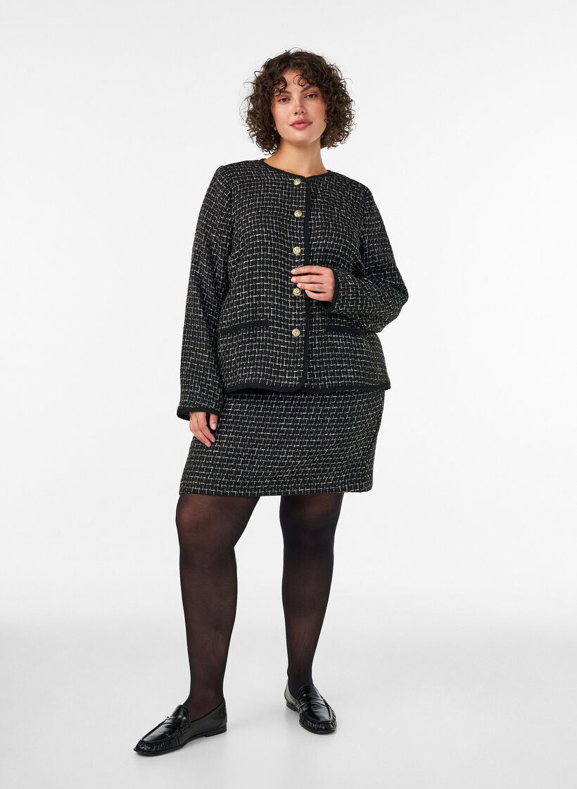 Lyhyt boucl&eacute;-hame, Musta, Model image number 1