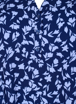 Kukkapusero, jossa on ¾-mittaiset hihat, M. Blue Flower AOP, Packshot image number 2