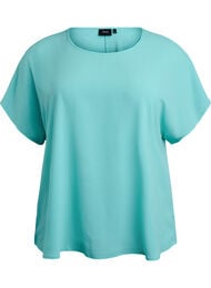 Pusero lyhyill&auml; hihoilla ja py&ouml;re&auml;ll&auml; p&auml;&auml;ntiell&auml;, Sininen