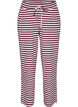 Raidalliset pyjamahousut korkealla vy&ouml;t&auml;r&ouml;ll&auml; ja leveill&auml; lahkeilla, Punainen, Packshot image number 0