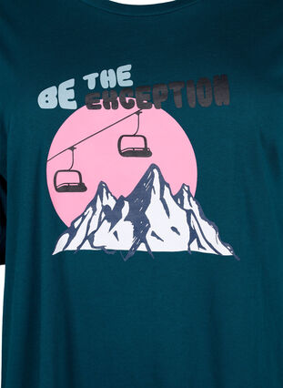 Puuvillainen t-paita painatuksella, Deep Teal/Sea Pink, Packshot image number 2