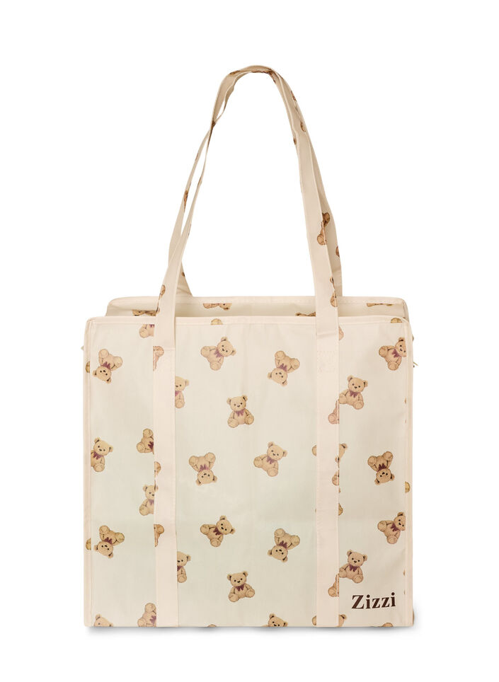 Ostoskassi vetoketjulla, Beige, Packshot image number 1