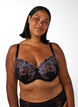 Muotoillut rintaliivit kukkakirjailulla, Musta, Model image number 0