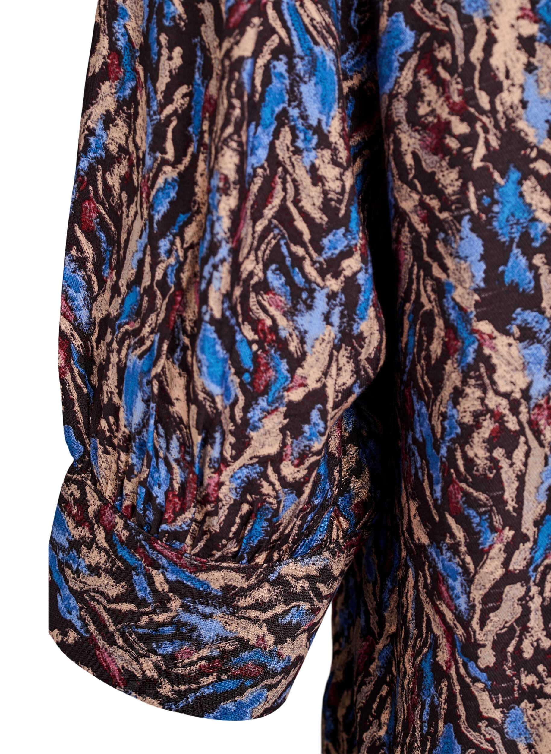 Zizzi Pusero v-p&auml;&auml;ntiell&auml; ja 3/4-hihoilla, Sininen, Packshot image number 3