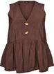 Hihaton peplum-pusero koristenapeilla, Ruskea, Packshot image number 0