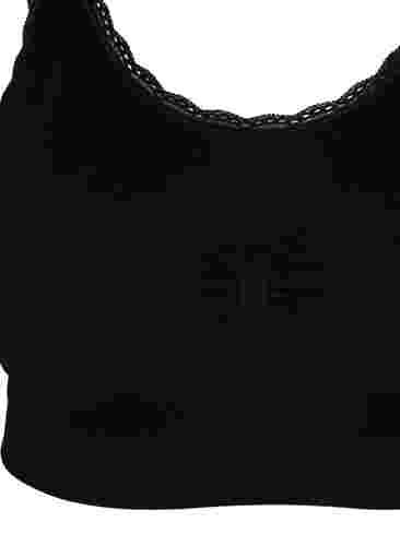 Pehmeät rintaliivit pitsireunuksella, Black, Packshot image number 2
