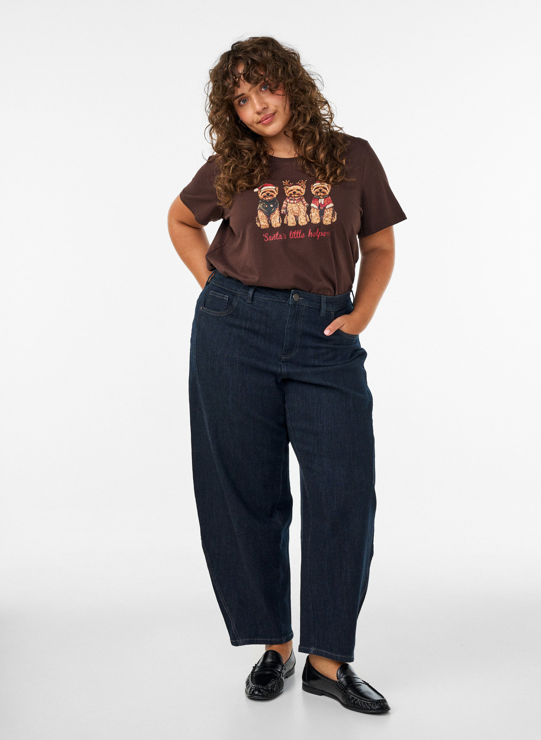 ZizziJoulupaita luomupuuvillasta, Ruskea, Model image number 1