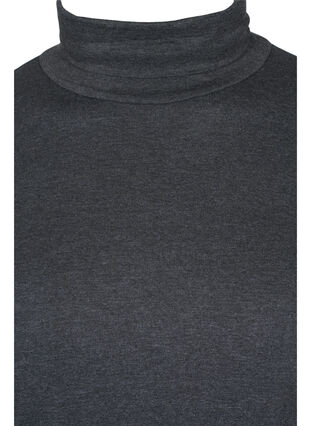 Tyköistuva pusero poolokauluksella, Dark Grey Melange, Packshot image number 2