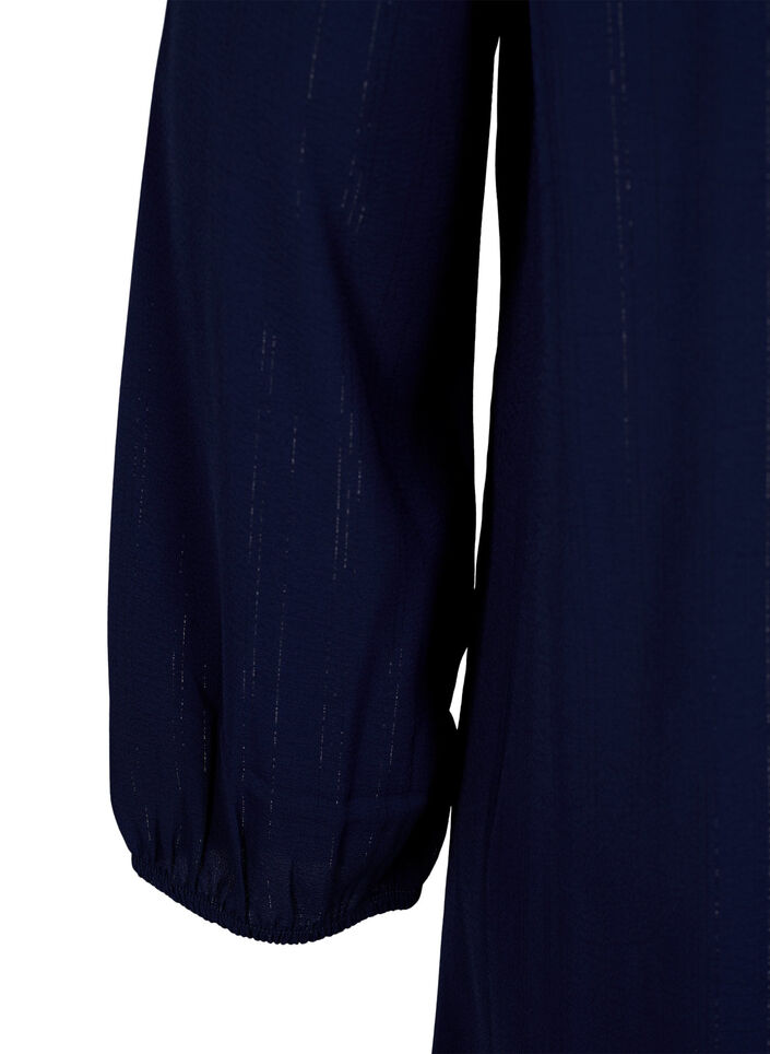 Lyhyt mekko r&ouml;yhel&ouml;ill&auml; ja kimalteella, Sininen, Packshot image number 3