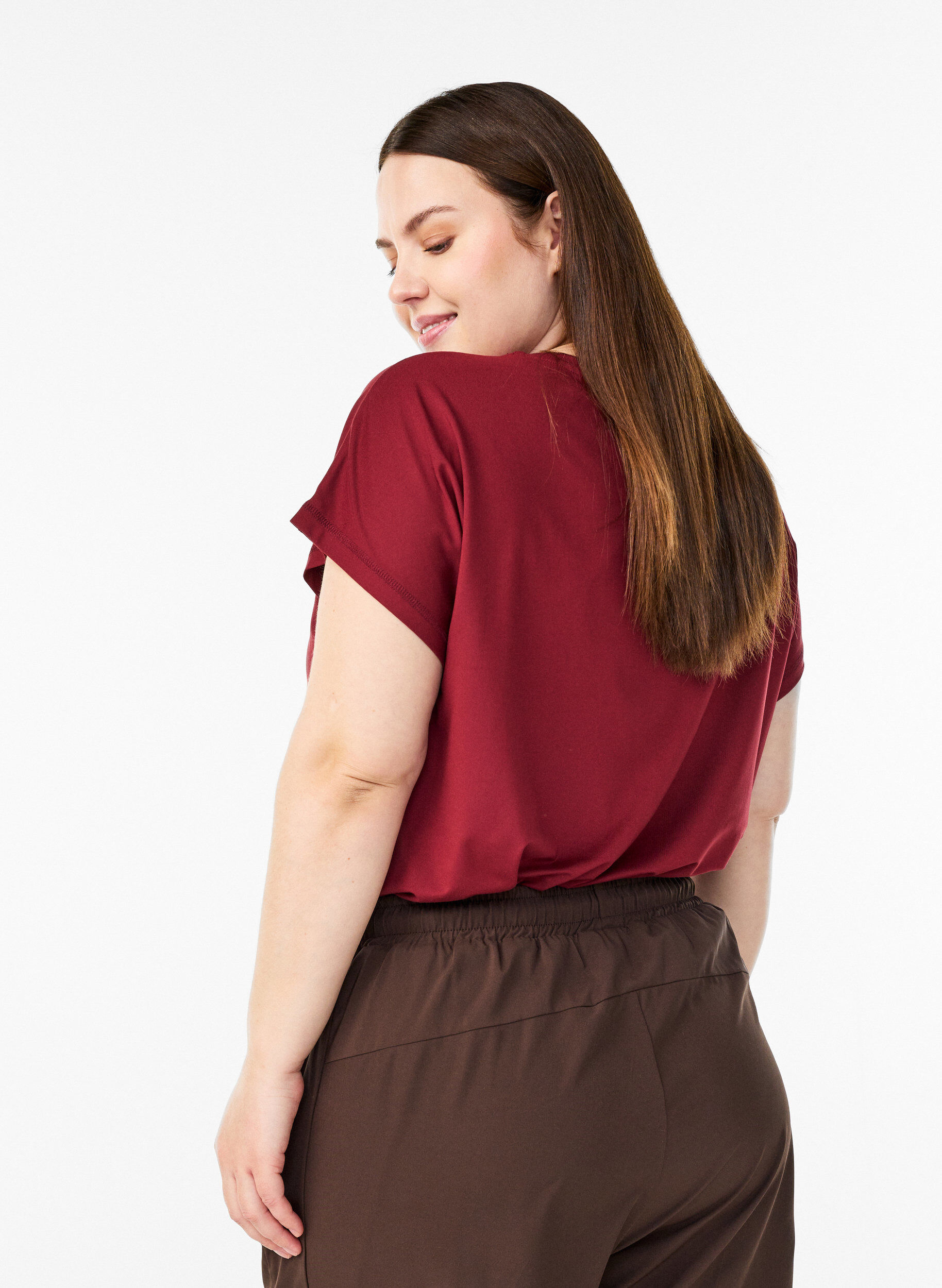 Zizzi Treenishortsit alusshortseilla ja puhelintaskulla, Ruskea, Model image number 2