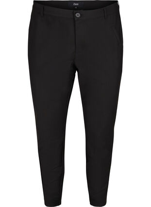 Klassiset nilkkapituiset housut korkealla vyötäröllä, Black, Packshot image number 0
