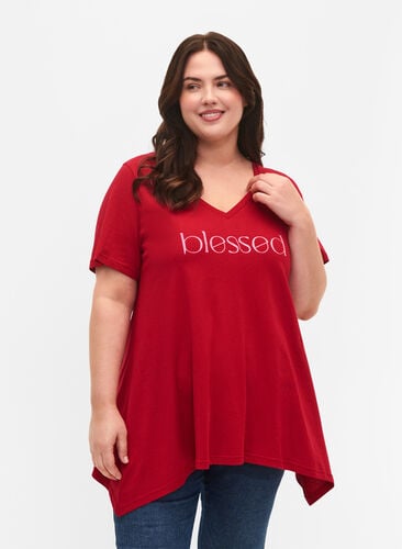 Puuvillainen t-paita lyhyillä hihoilla, Barbados Cherry BLES, Model image number 0