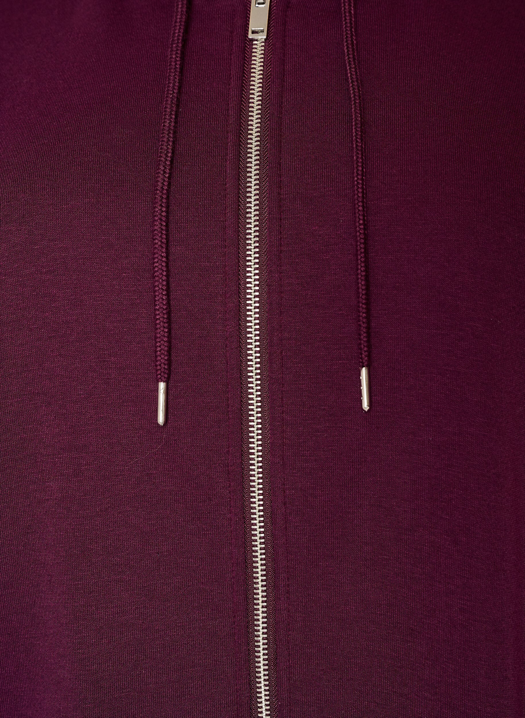 ZizziPitk&auml; huppari vetoketjulla ja taskuilla, Violetti, Packshot image number 2