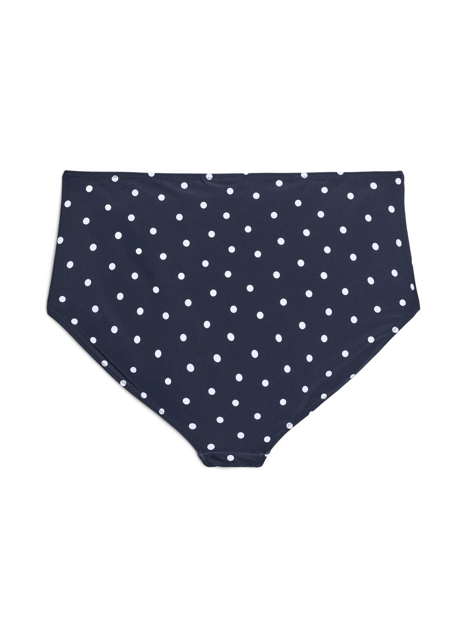 ZizziKorkeavy&ouml;t&auml;r&ouml;iset bikinialaosat pilkuilla, Musta, Packshot image number 1