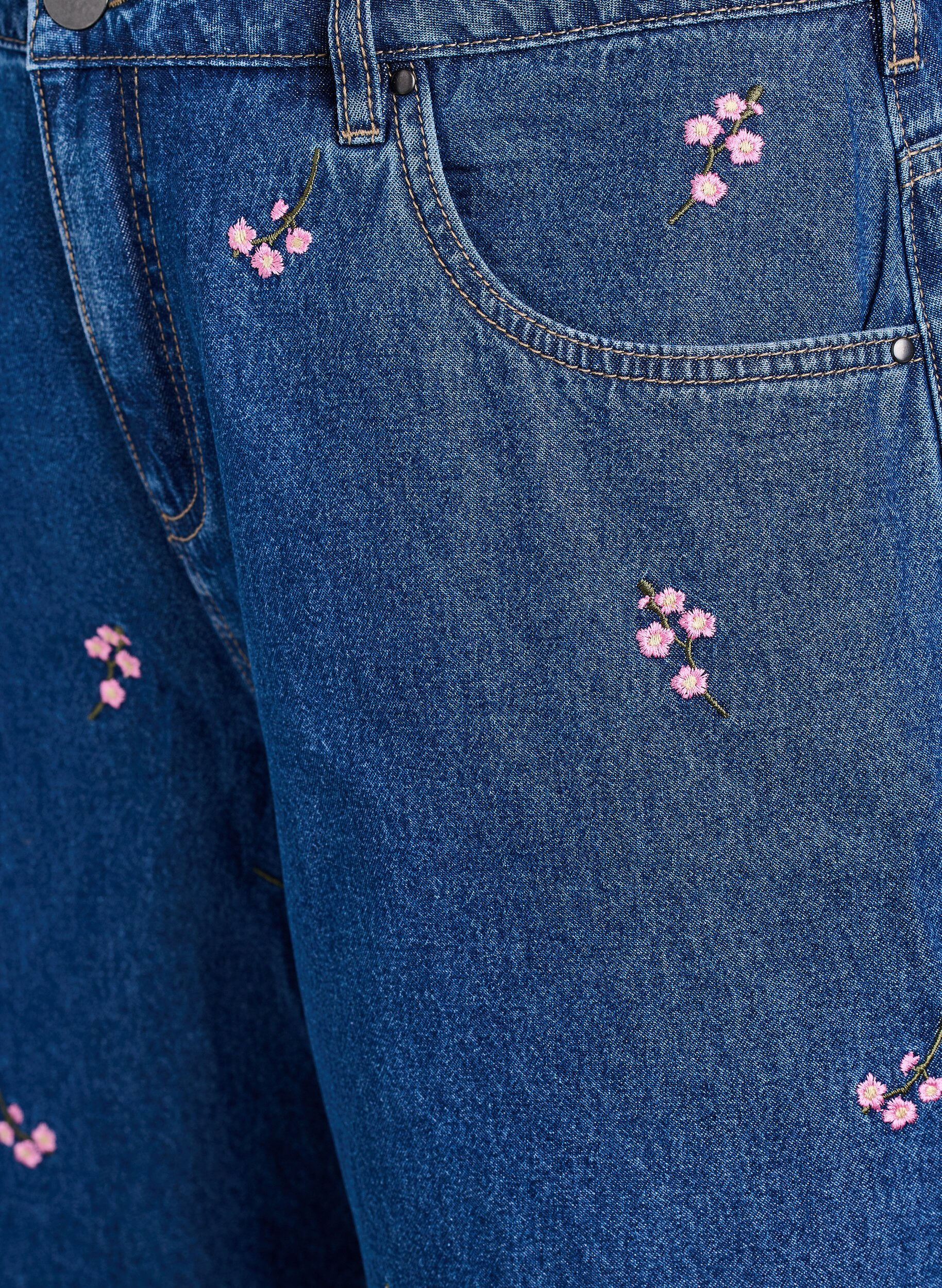 Zizzi Kirjailut denimshortsit, Sininen, Packshot image number 2