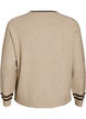 Neulepusero logolla ja kontrastiraidoilla, Beige, Packshot image number 1