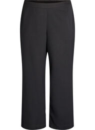 Leveälahkeiset housut korkealla vyötäröllä, Musta