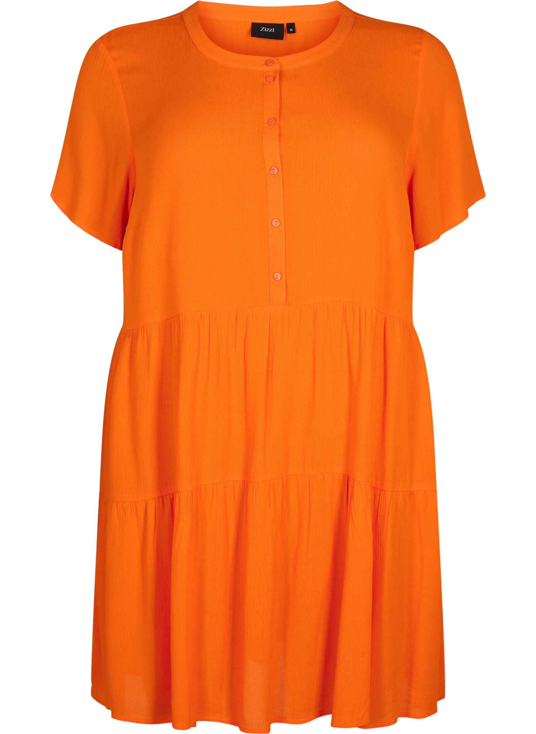 Zizzi Lyhythihainen viskoosimekko a-mallissa, Exuberance, Packshot image number 0