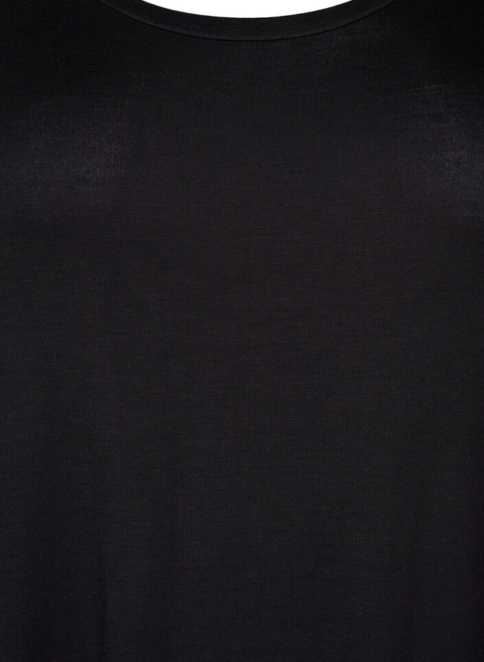 Lyhythihainen midimekko viskoosia, Black, Packshot image number 2