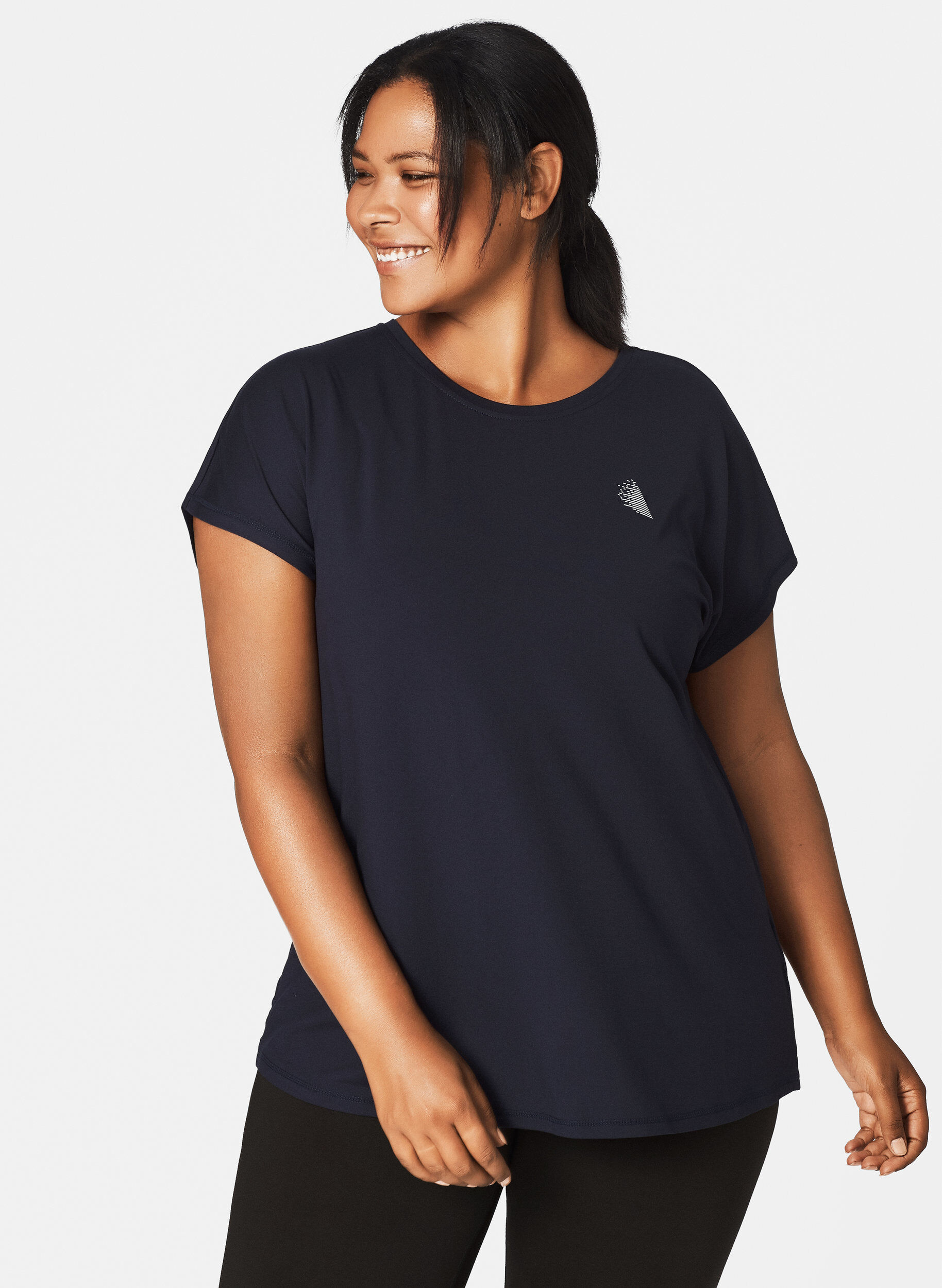 Zizzi Yksiv&auml;rinen treenipaita, Sininen, Model image number 3