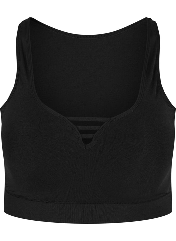 Kevyesti topatut rintaliivit nauhayksityiskohdalla, Black, Packshot image number 0