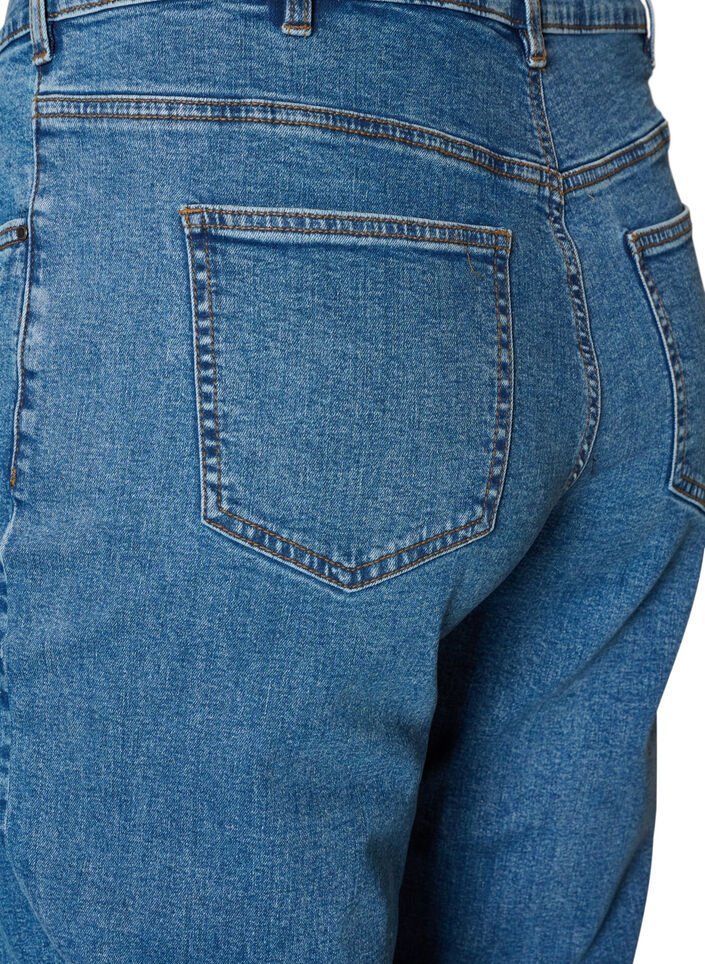 Cropped Vera -farkut, joissa on suora istuvuus, Sininen, Packshot image number 3