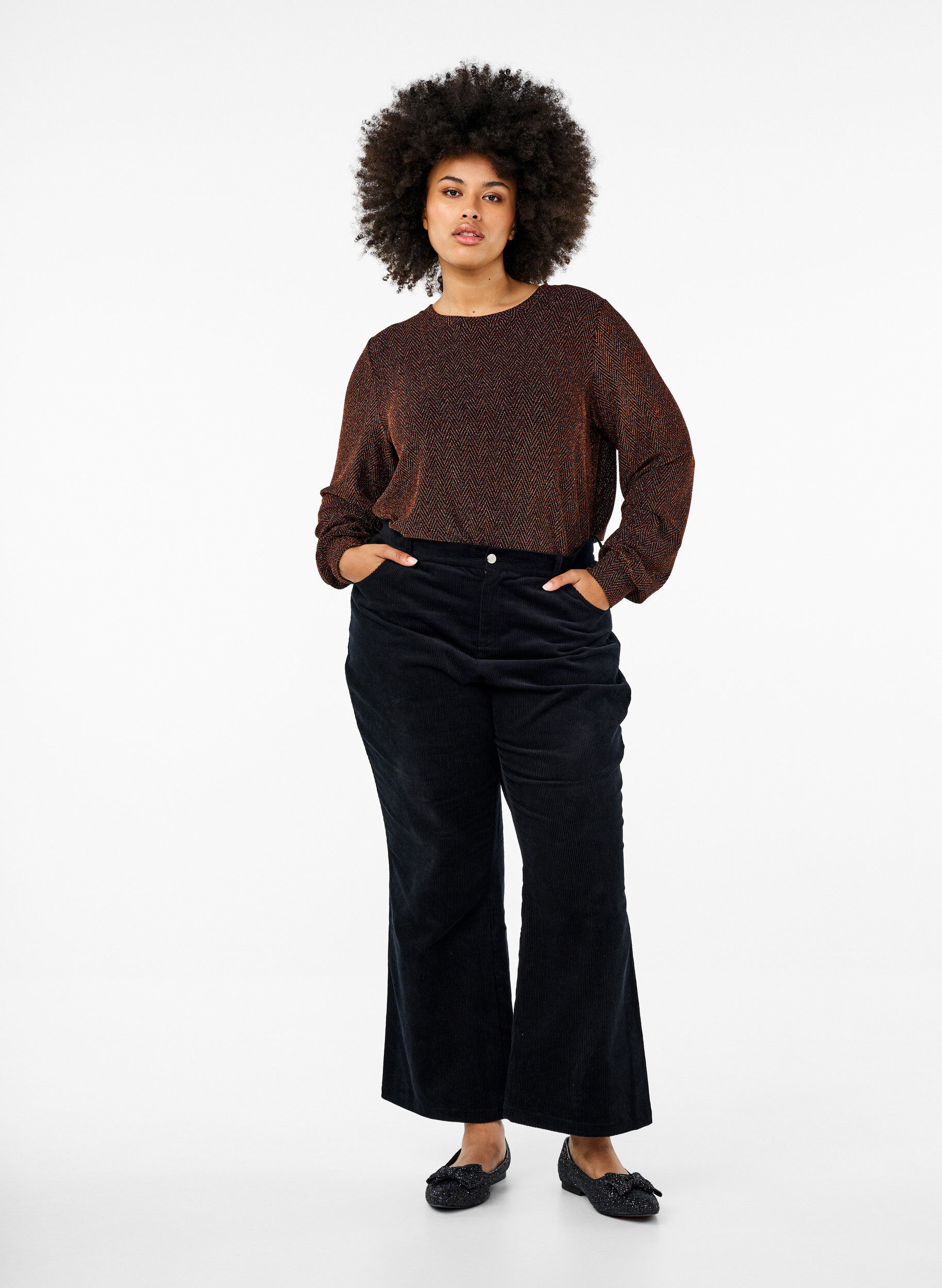 Zizzi Pusero, jossa hohtava kuvio, Copper ZigzagShimmer, Model image number 2