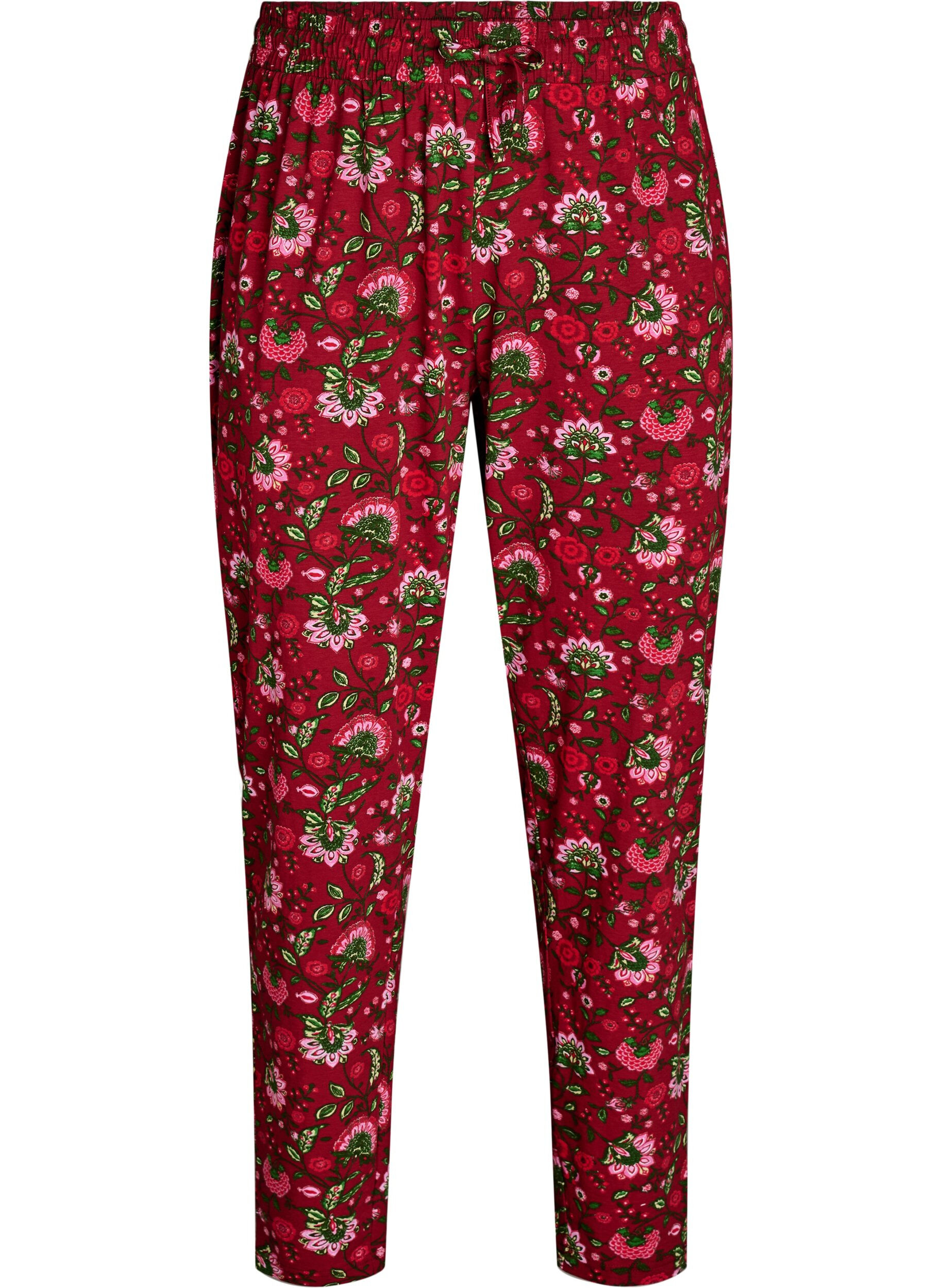 Puuvillaiset pyjamahousut printill&auml;