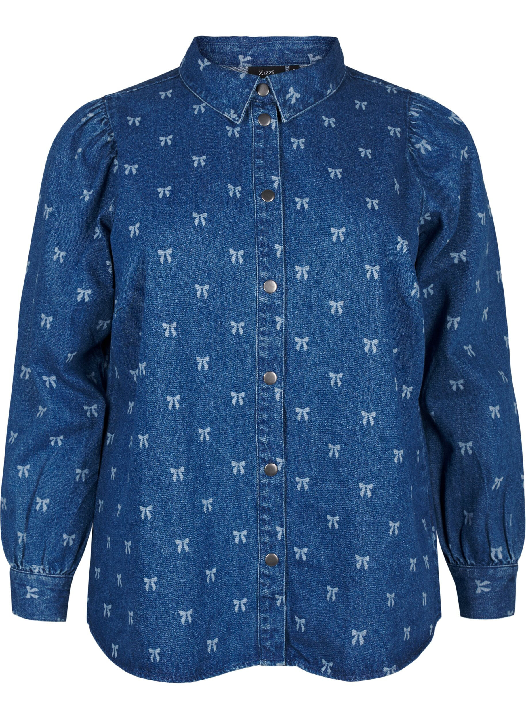 Zizzi Farkkupaita rusetilla, Denim Blue W. Wh.Bow, Packshot image number 0