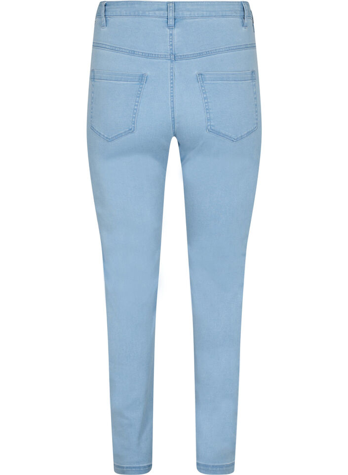 Slim fit Emily-farkut normaalilla vy&ouml;t&auml;r&ouml;ll&auml;, Sininen, Packshot image number 1