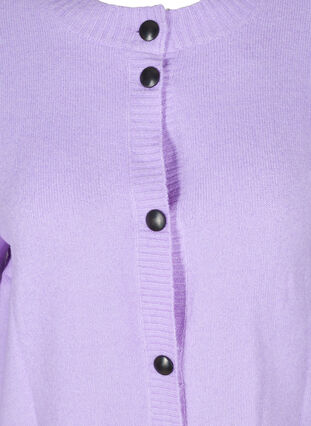 Lyhyt neuletakki kontrastivärisillä napeilla , Purple Rose Mel., Packshot image number 2