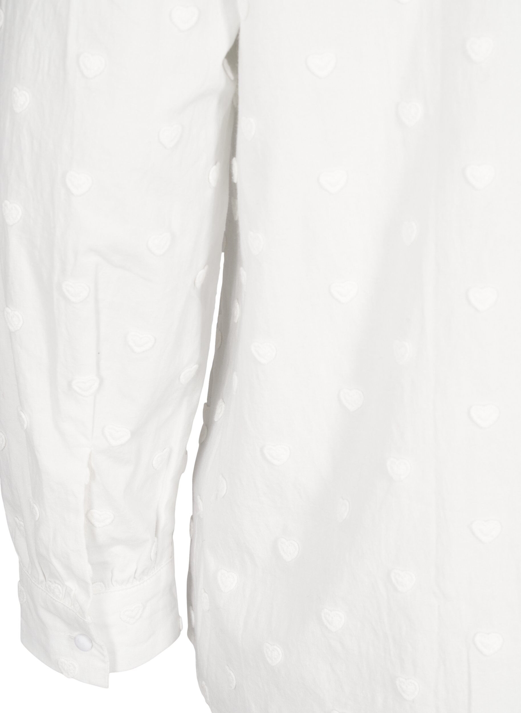 Zizzi Paita kauluksella ja ommelluilla syd&auml;mill&auml;, Valkoinen, Packshot image number 3